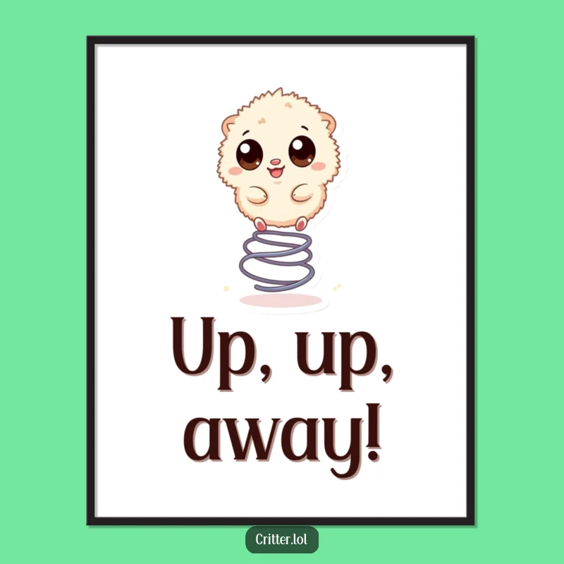 Instant Download Funny Bouncing Creature Digital Art Print