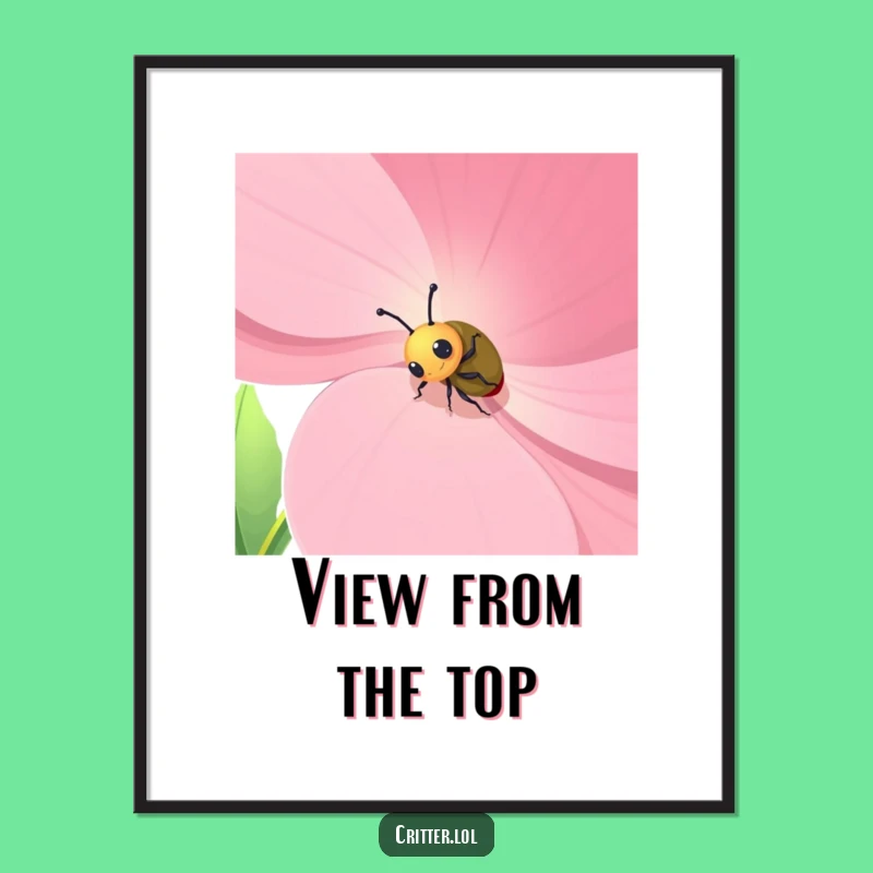 Funny Beetle Flower Digital Art: Instant Humor for Your Walls - Great Gift!