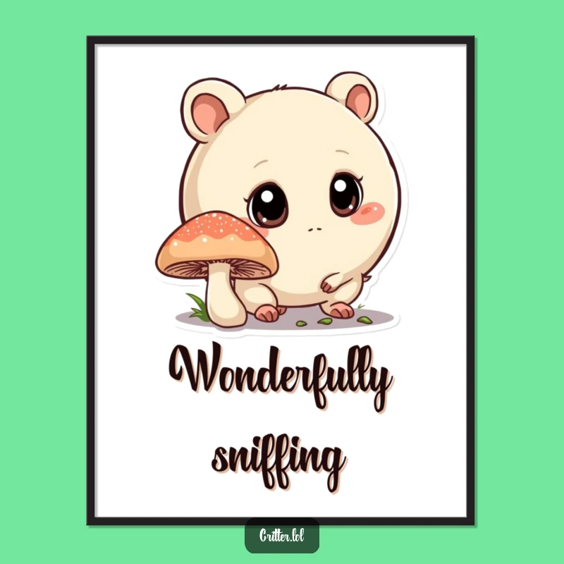 Funny Curious Critter Digital Art - Instant Enchanting Decor Gift!