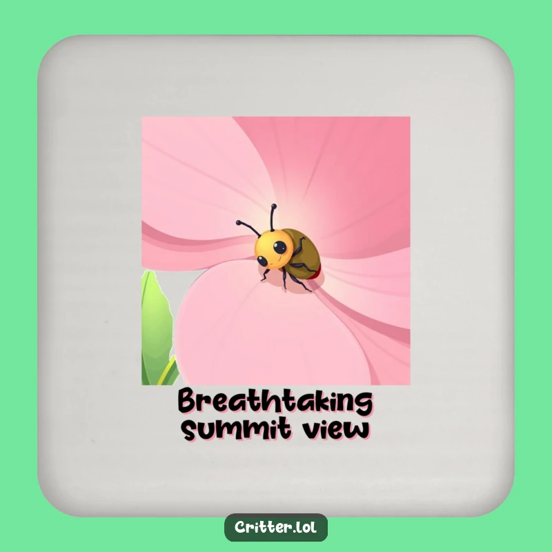 Funny Beetle Flower Coaster Set: Protect Surfaces with Humor - Great Gift!