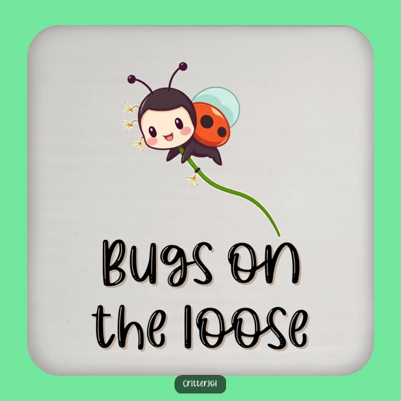 Funny Ladybug Dandelion Coaster: Protect Furniture with Nature's Charm