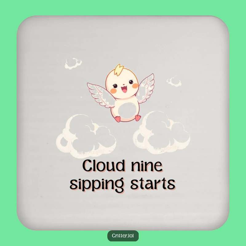 Funny Winged Critter Cloud Soar Coaster - Protect Surfaces with Grace