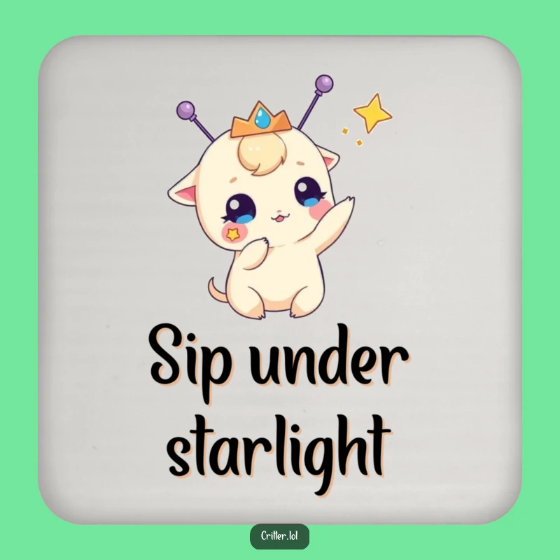 Funny Antennas Tiara Star-Batting Creature Coaster Set - Protect & Play!