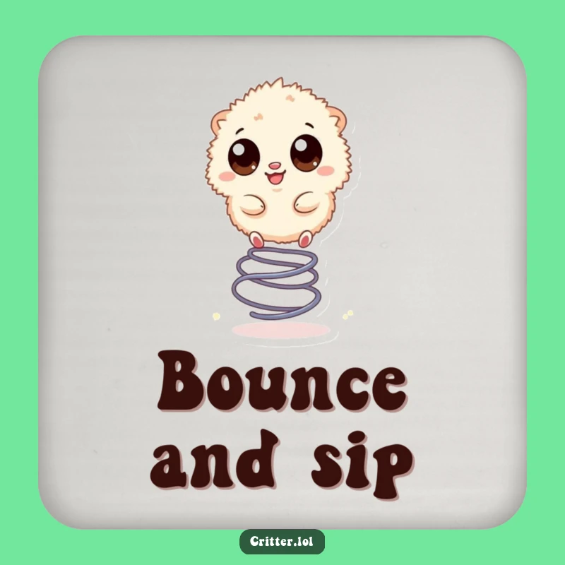 Funny Bouncing Creature Drink Coaster: Protect Spaces with Fun
