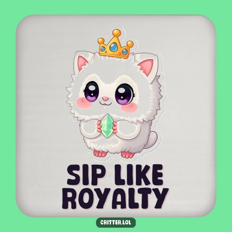 Funny Fuzzy Creature Coaster - Royal Gem Drink Accessory
