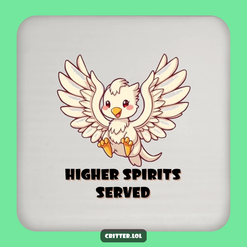 Funny Griffin Soaring Coaster: Protect Surfaces with Mythical Humor, Great Funny Gift