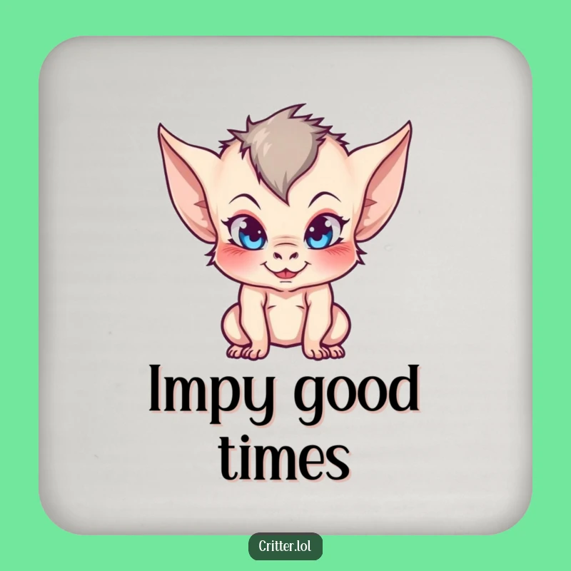 Funny Imp Coaster: Protect Surfaces with Mischievous Pointy-Eared Style