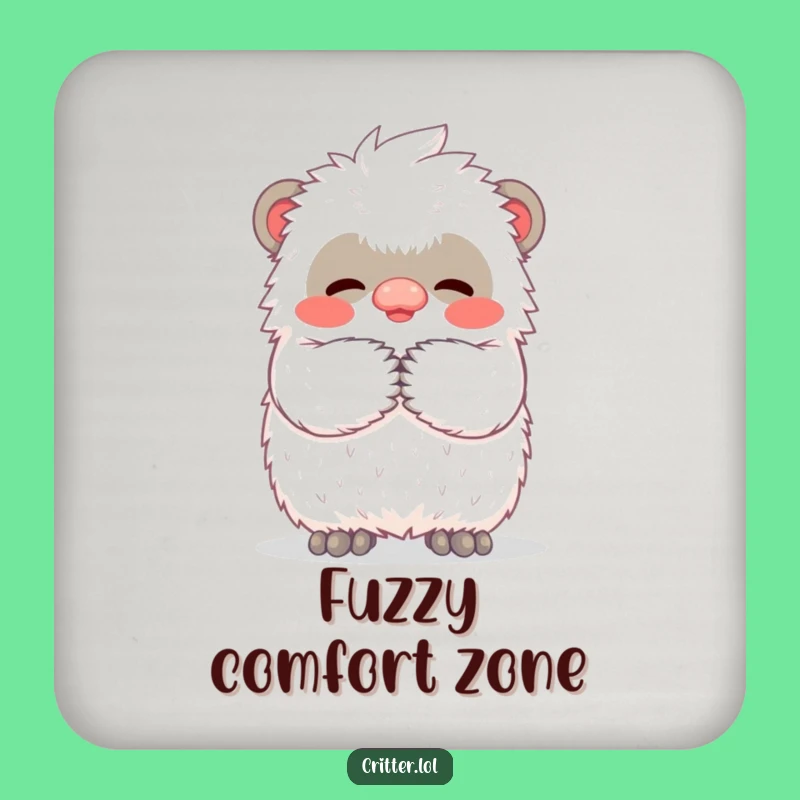 Funny Yeti Hug Drink Coaster: Protect Surfaces with a Tiny Creature's Warm Fuzzy Embrace - Funny Gift!