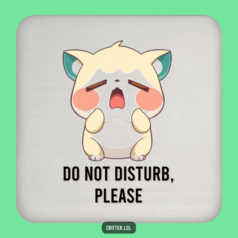 Protect Your Table: Funny Sleepy Critter Yawn Coaster!