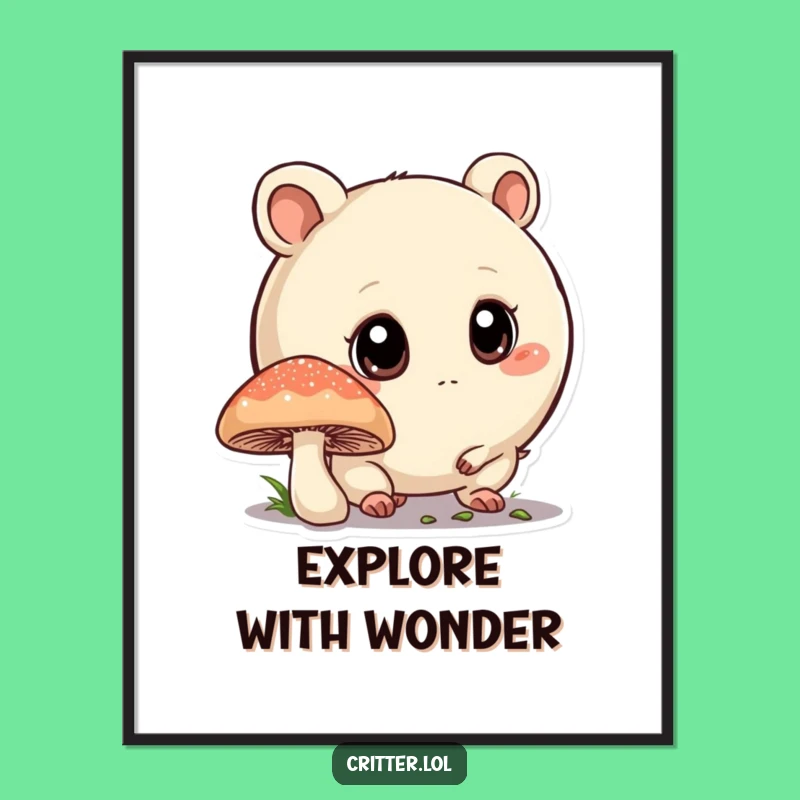 Funny Curious Critter Poster - Enchanting Wall Art for Nature Lovers Gift!