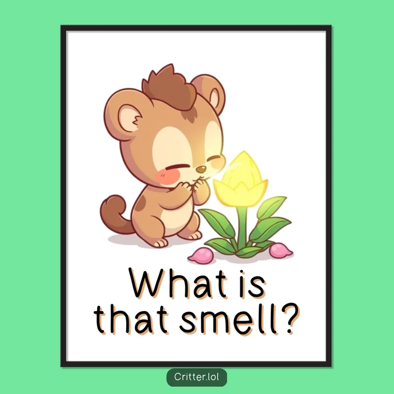 Funny Curious Creature Poster: Add Mystery to Your Walls!