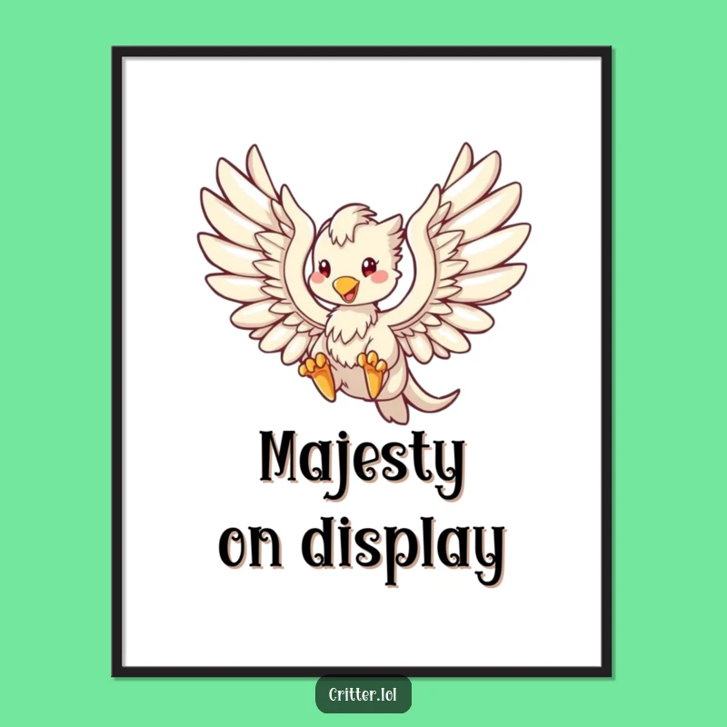 Funny Griffin Soaring Poster: Majestic Fantasy Art, Perfect Funny Gift