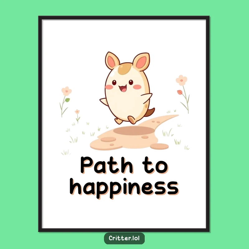 Funny Happy Critter Poster - Uplifting Art, Perfect Printable Funny Gift