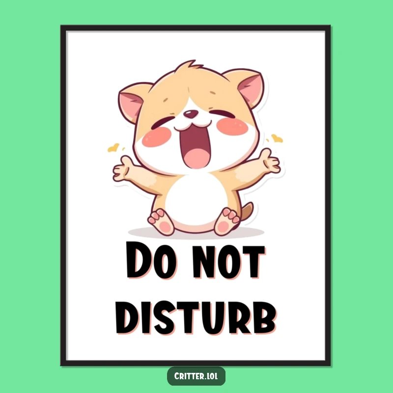 Funny Sleepy Critter Yawn Poster: Bring cozy vibes to your walls.