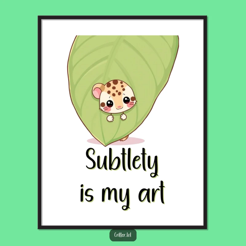 Funny Spotted Critter Poster: Shyly Charming Art Print, Perfect Funny Gift