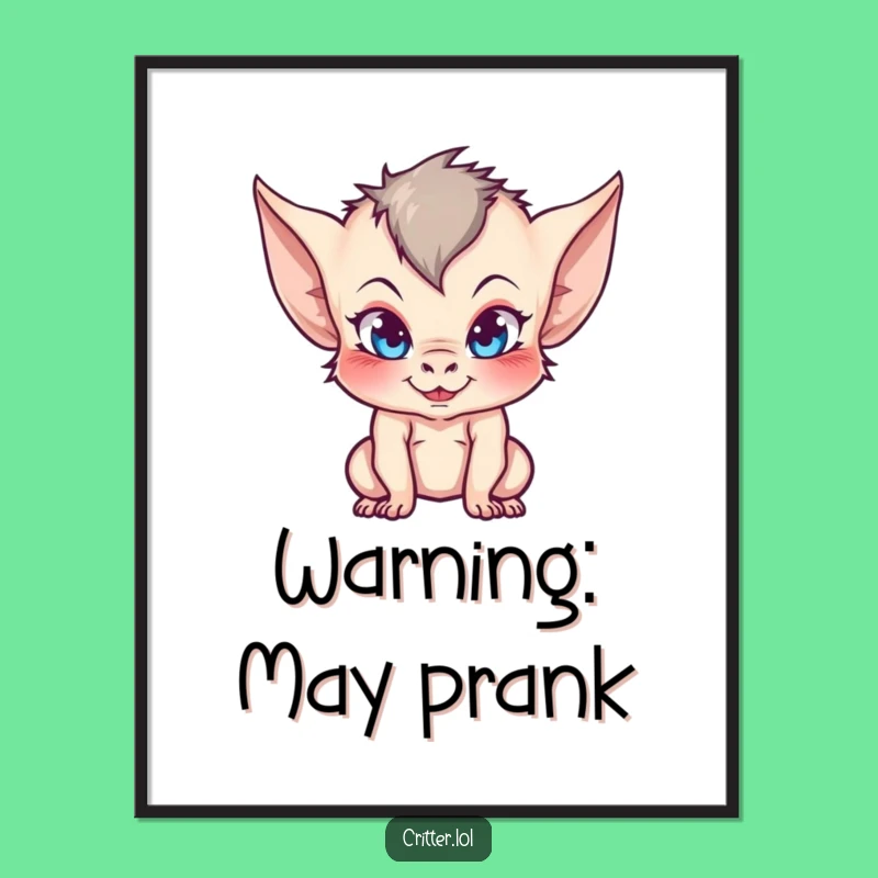 Funny Imp Poster: Mischievous Pointy Ears for Humorous Wall Decor