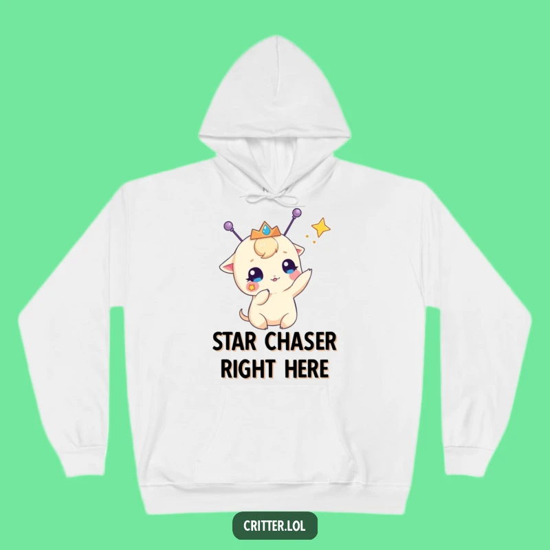 Cozy Funny Antennas Tiara Star-Batting Creature Hoodie - Warm & Hilarious