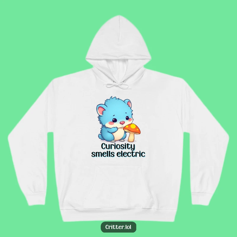 Cozy Funny Blue Critter Hoodie: Warm and Funny Gift for Enchanted Evenings