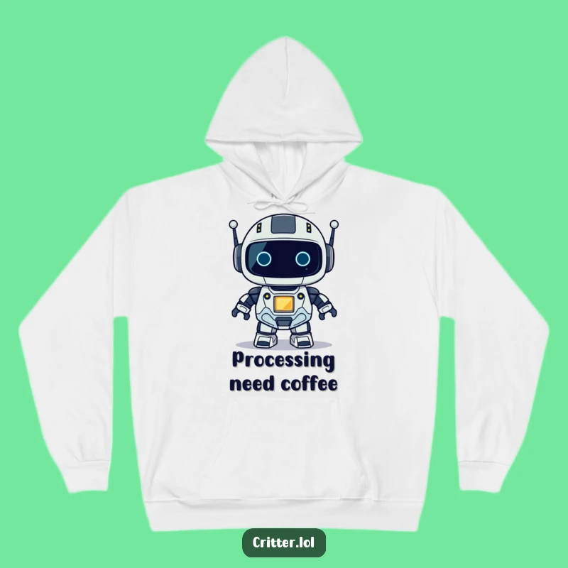 Cozy Funny Robot Hoodie: Warmth and Blinking Light Humor