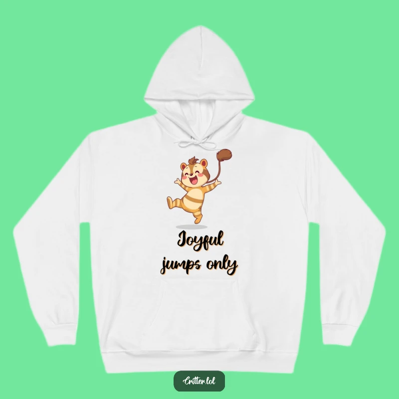 Cozy Funny Striped Creature Hoodie: Leap into Comfort and Laughter!