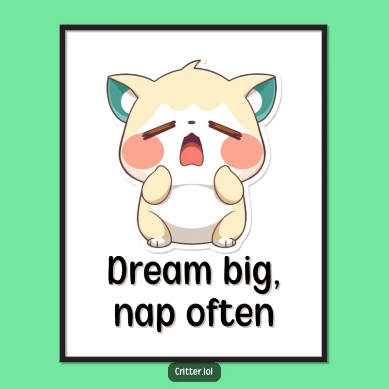 Free Printable Wall Art: Sleepy Critter Yawning, Humorous Downloadable Decor for Your Home