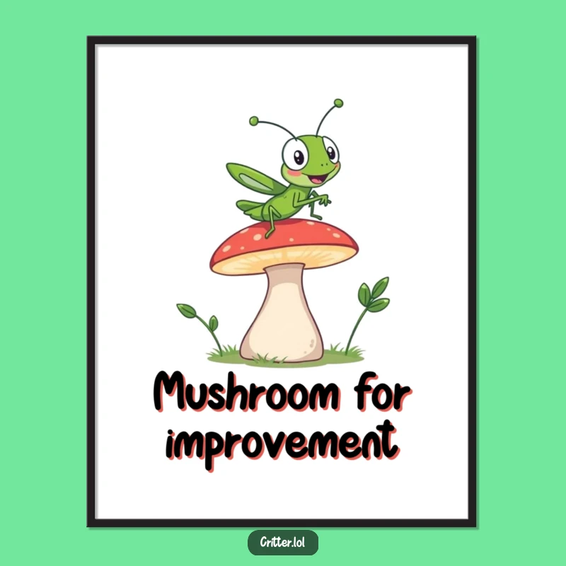 Free Printable Grasshopper Wall Art: Funny Jumping Decor Downloadable Gift