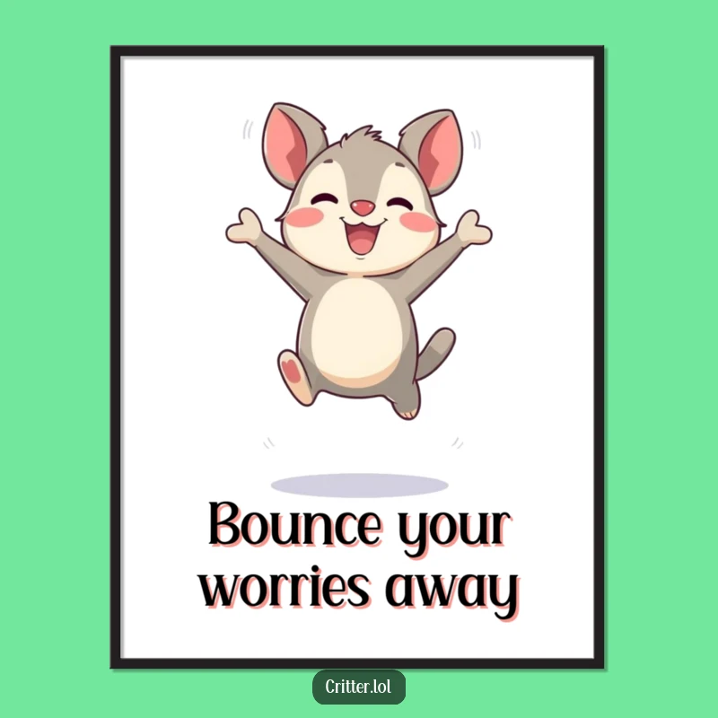 Free Printable Wall Art: Bouncing Critter's Joyful Leaps, Humorous Downloadable Decor