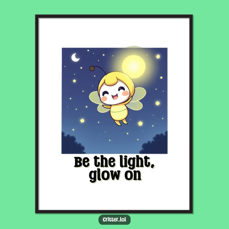 Free Printable Wall Art: Cheerful Firefly Glow Funny Downloadable Gift Decor!