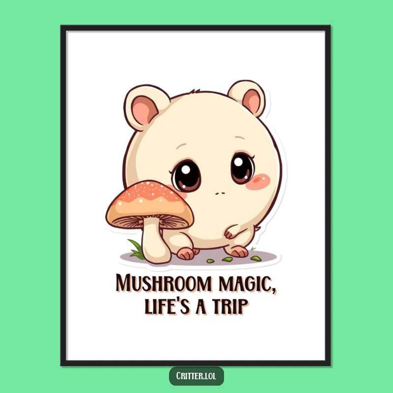 Free Printable Wall Art: Curious Critter, Mushroom Magic, Whimsical Downloadable Decor