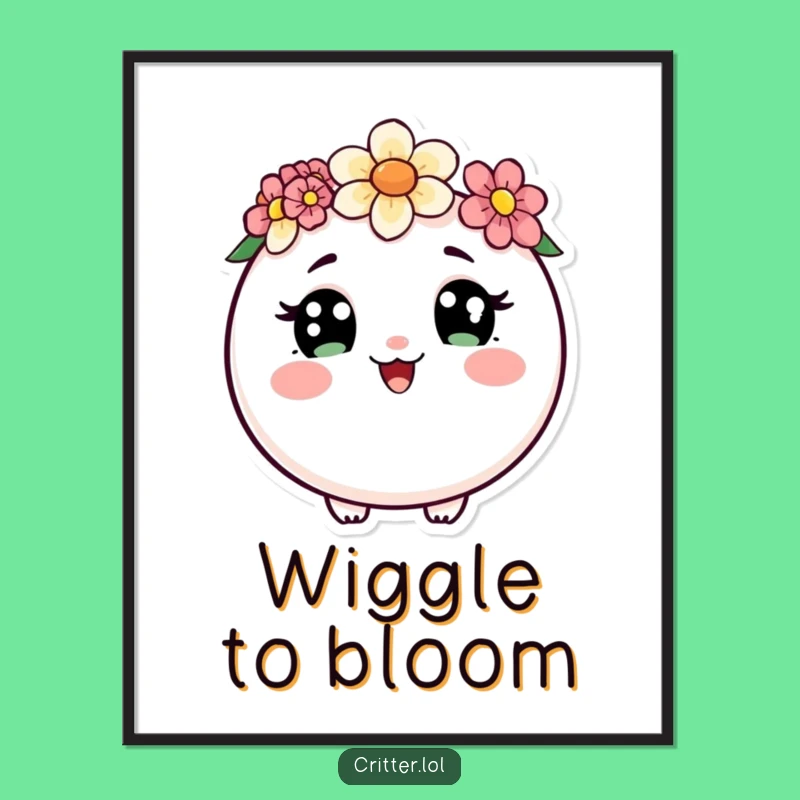 Free Printable Wall Art: Wiggling Critter Bloom - Funny DIY Downloadable Decor Sticker