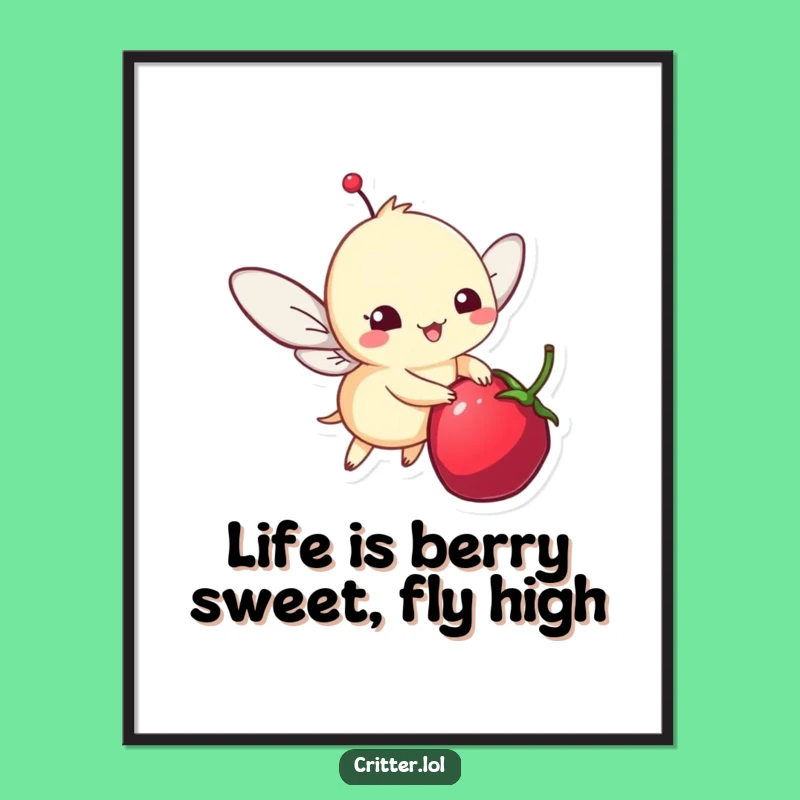 Funny Free Printable Wall Art: Whimsical Critter Berry Bliss - Whimsical Downloadable Art!