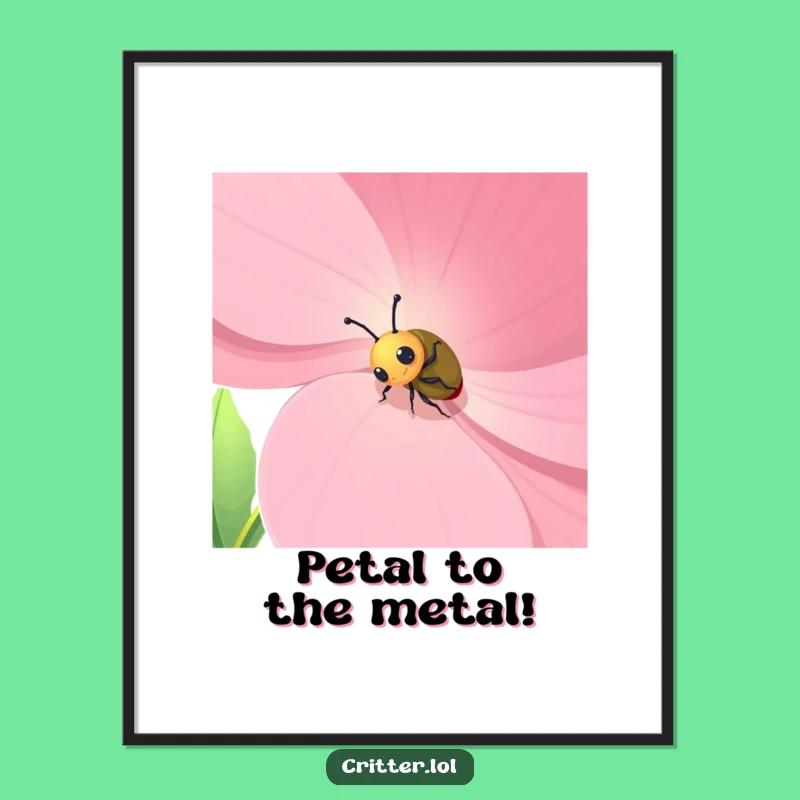 Free Printable Beetle Wall Art: Funny Climbing Decor Downloadable Gift