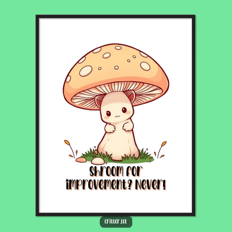 Free Printable Wall Art: Shy Critter Mushroom Hideout Downloadable Home Decor!