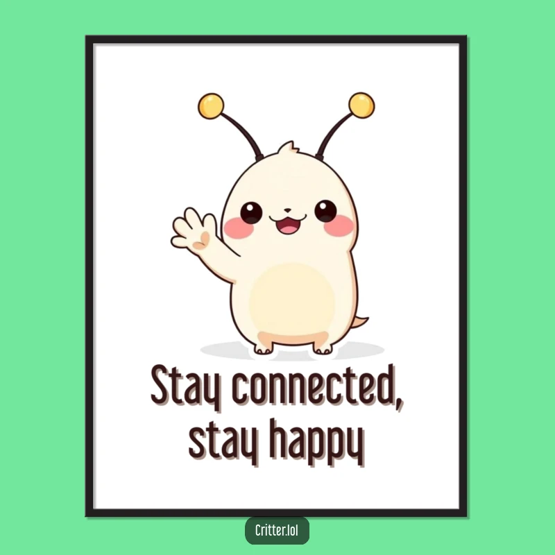 Funny Free Printable Wall Art: Antennae Creature Wave - Downloadable Quirky Decor