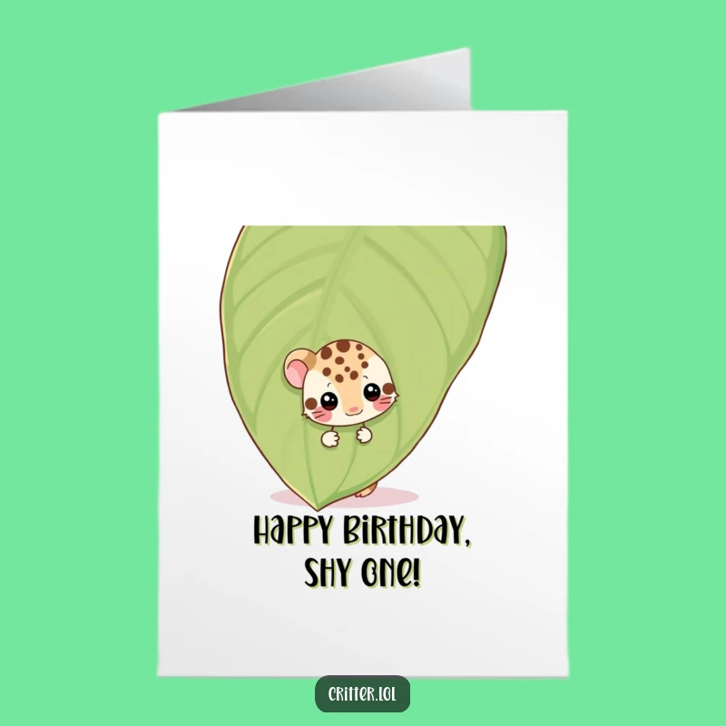 Funny Free Printable Birthday Card: Shy Spotted Critter, Wiggling Downloadable Gift