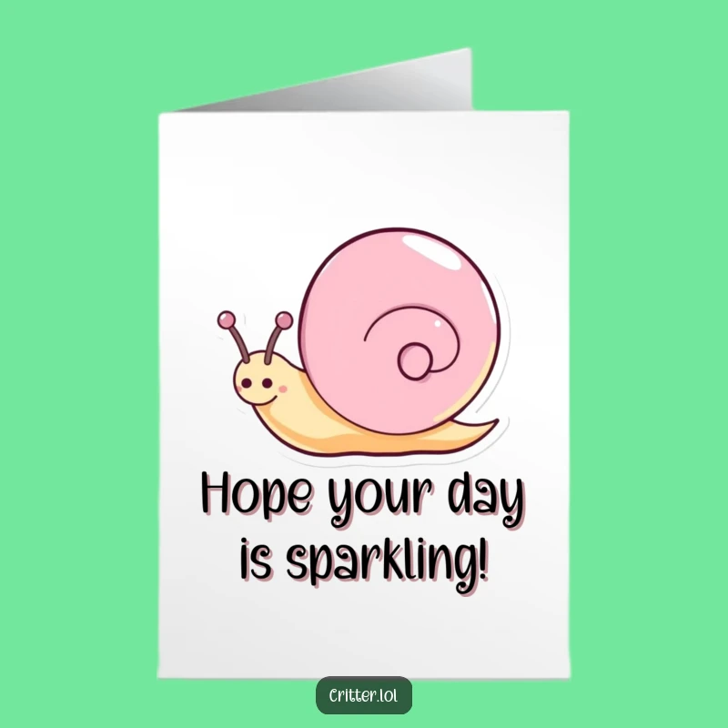Free Printable Birthday Card: Happy Snail Spin Funny Downloadable Gift!