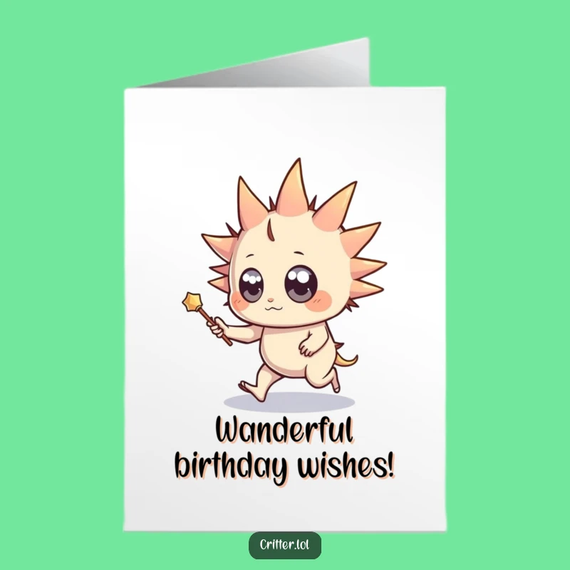 Free Printable Birthday Card: Spiky Wizard's Skip - Funny DIY Downloadable Gift
