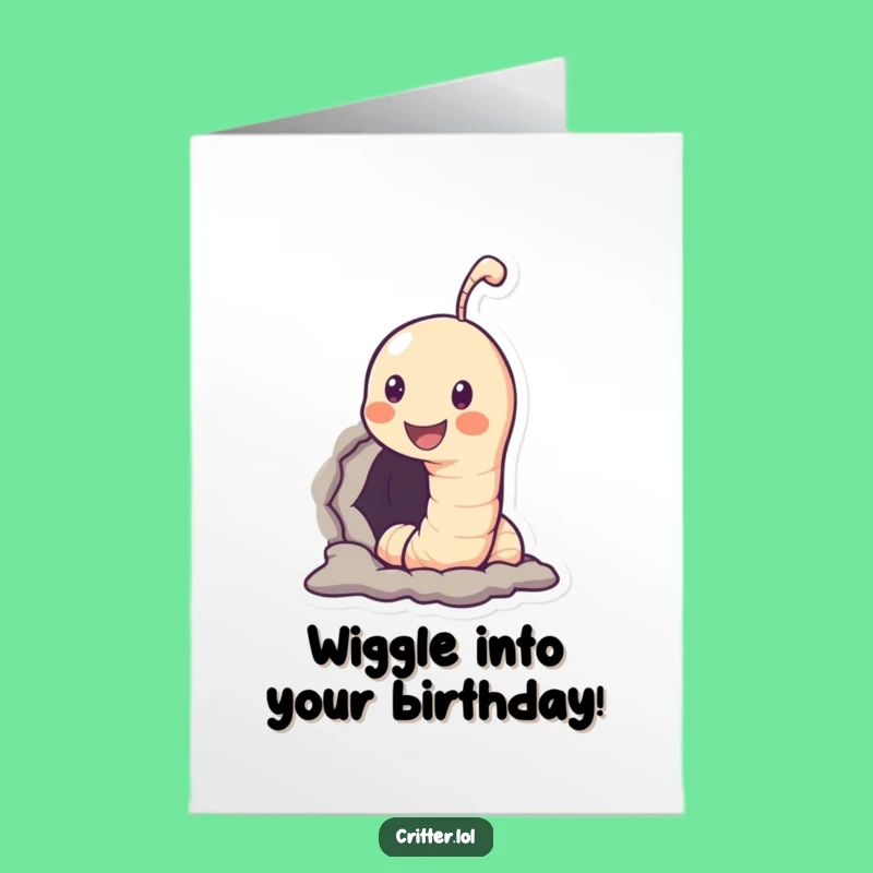 Free Printable Worm Birthday Card: Funny Peek-a-Boo Downloadable Gift