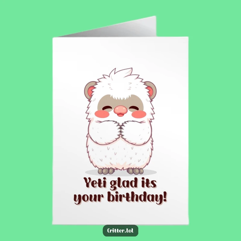 Free Printable Yeti Hug Birthday Card - Adorable & Funny Downloadable Gift for Friends