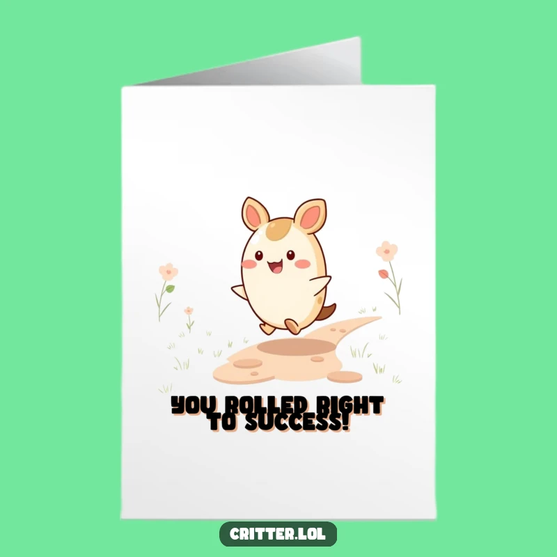 Free Printable Congrats Card: Happy Critter Skipping Downloadable Greeting!