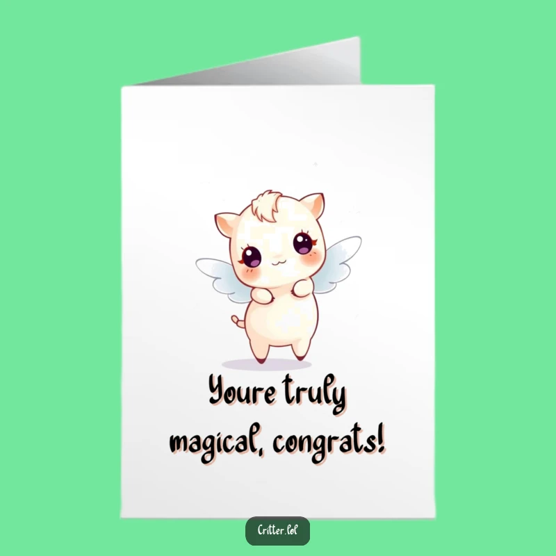 Free Printable Congrats Card: Sparkle Creature's Dance Celebration Downloadable Gift