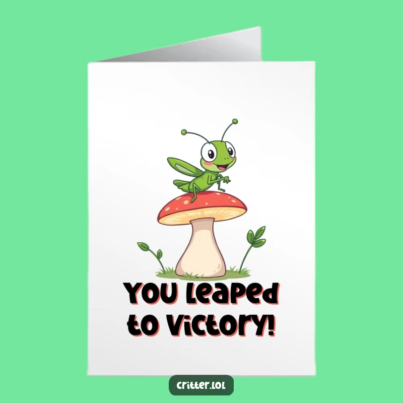 Free Printable Grasshopper Congrats Card: Funny High Jump Downloadable Gift