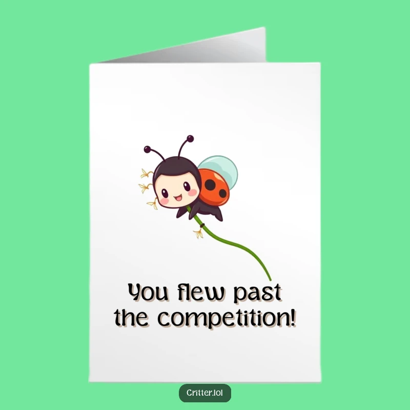 Free Printable Ladybug Congratulations Card: Funny Downloadable Gift for a New Adventure - Print at Home