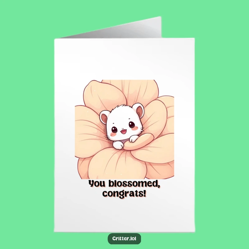 Sweet Free Printable Congrats Card: Shy Critter - Downloadable Gentle Gift