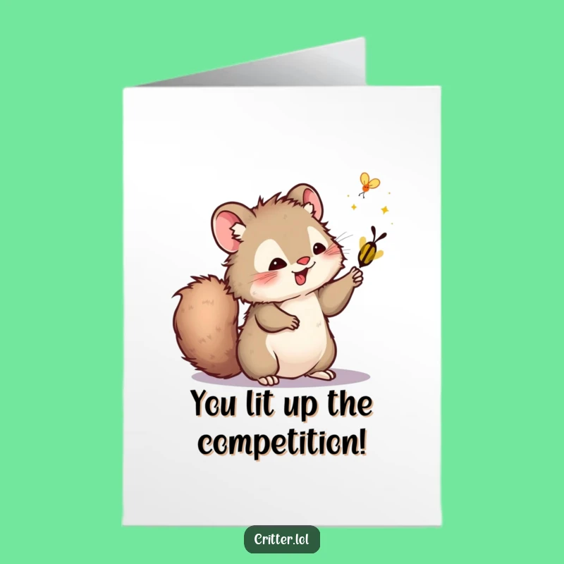 Free Printable Congrats Card: Swatting Critter, Catching Success, Funny Downloadable Gift