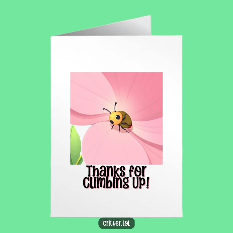 Free Printable Beetle Thank You Card: Funny Downloadable Thanks