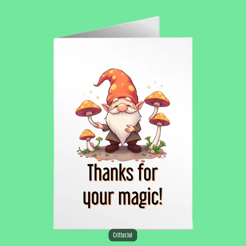 Free Printable Gnome Thank You Card: Whimsical Juggling Downloadable Gratitude Greeting
