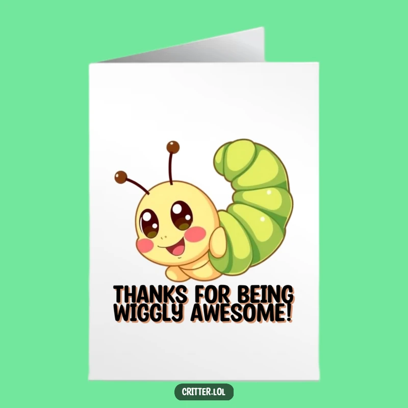 Free Printable Thank You Card: Cute Caterpillar Somersault Funny Downloadable Gift!