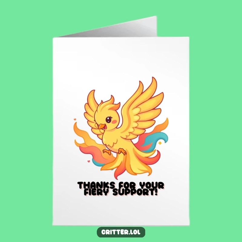 Free Printable Thank You Card: Fiery Phoenix Gratitude Downloadable Gift
