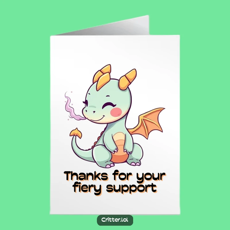Free Printable Thank You Card: Funny Dragon Smoke Puff, Grateful Downloadable Gift